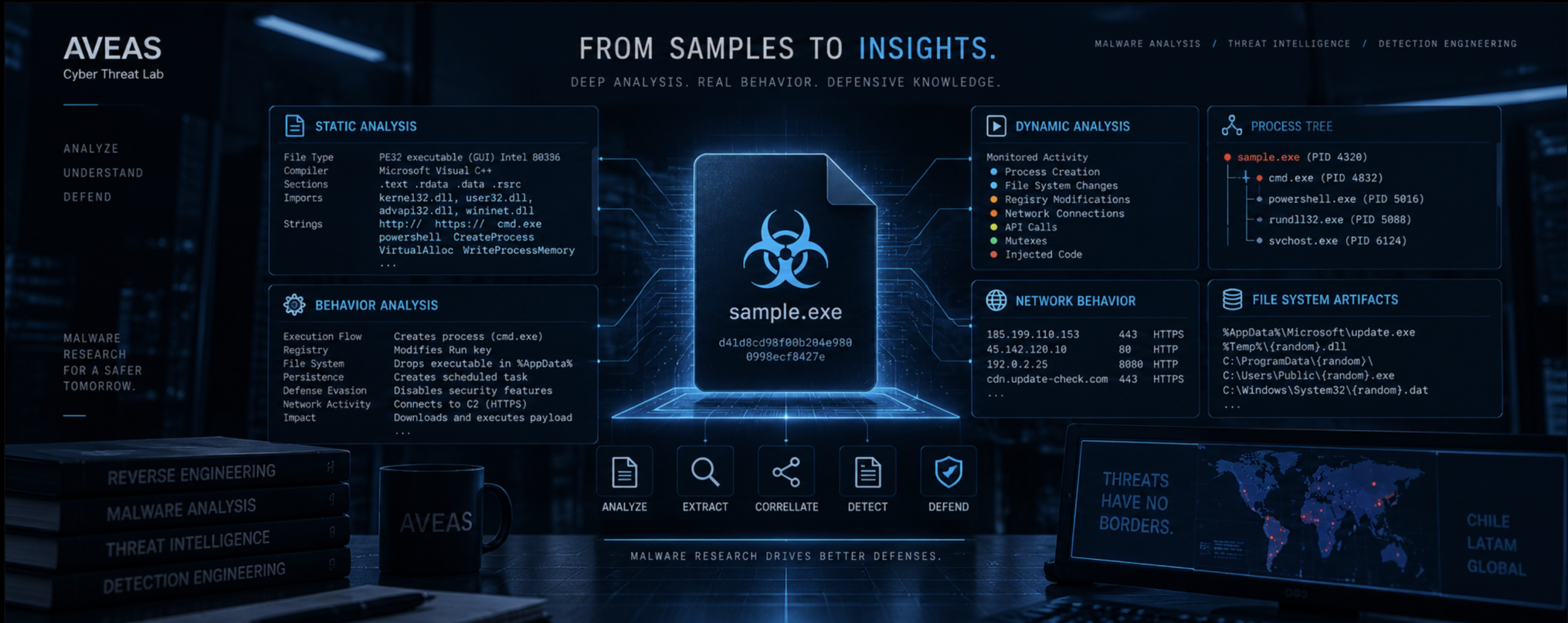 Análisis de comportamiento de malware de AVEAS