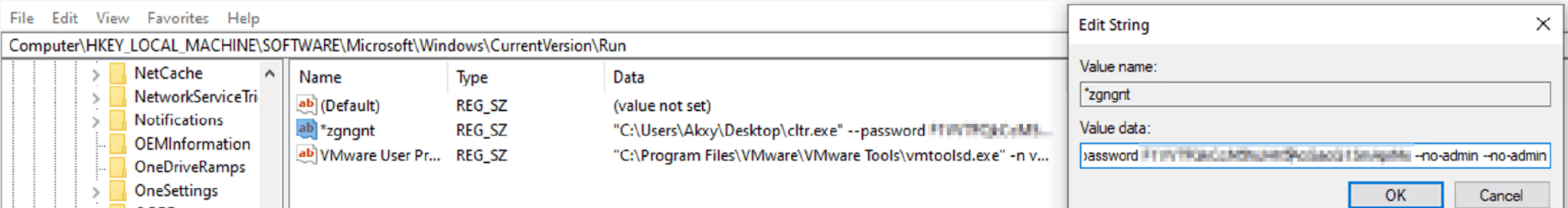 Persistencia Qilin mediante Registry Run key